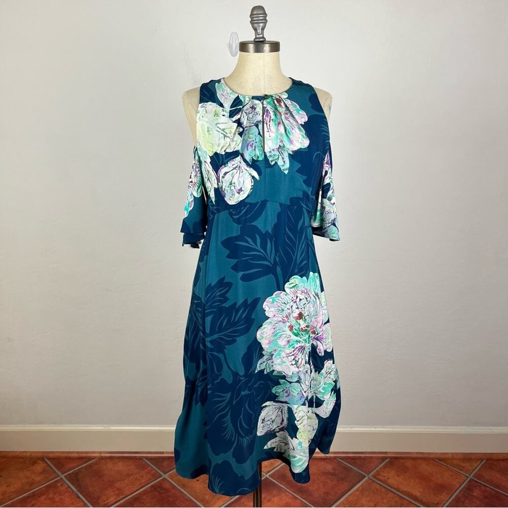 Anthropologie Maeve Floral Cold Shoulder Dress